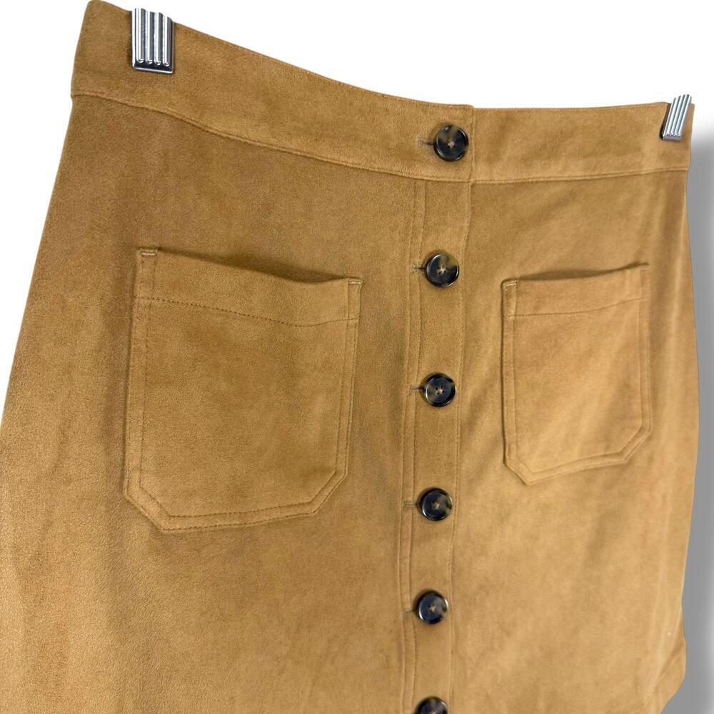 Marine Layer Skirt Womens 2 Tan Myra Skirt Faux Suede Preppy Coastal Cowgirl - Picture 3 of 9